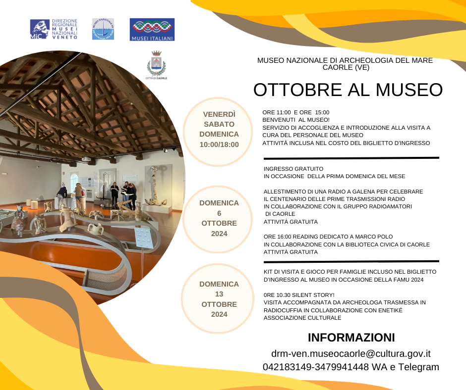 Gli eventi di ottobre 2024 | Museo nazionale archeologia del Mare di Caorle